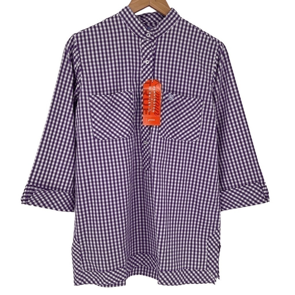 Pennington & Bailes Women’s Purple & White Button Up